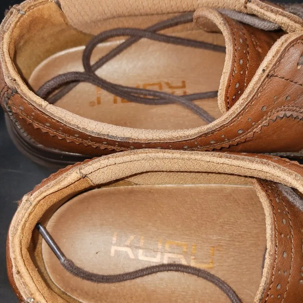 Kuru Men's Oxford Shoes Size 11 Warhol Wingtip Brown Leather